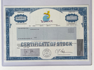 Yahoo! Stock Certificate